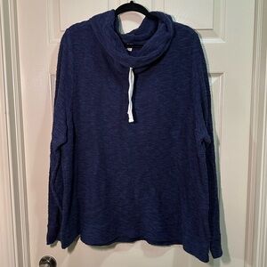 Old Navy Relaxed Textured Funnel Neck Pullover Sweater Size XXL Navy Blue